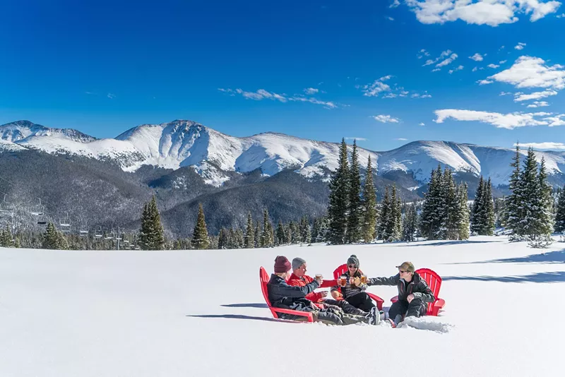 Image: Cheers at the top of Winter Park Resort.