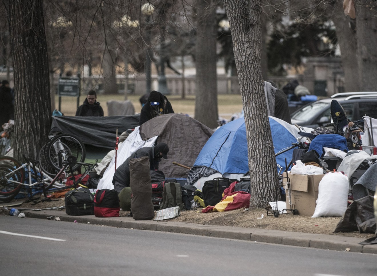 The homeless encampment by the Capitol.