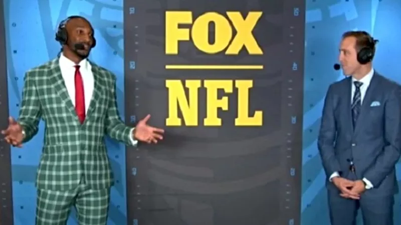 Image: Aqib Talib (with Fox Sports partner Dan Hellie) has made an unexpected splash as a broadcaster.