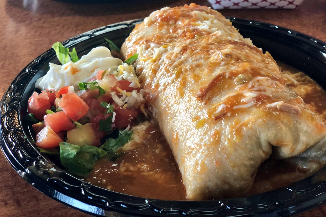 Sabor's smothered burrito is only slightly smaller than a newborn.