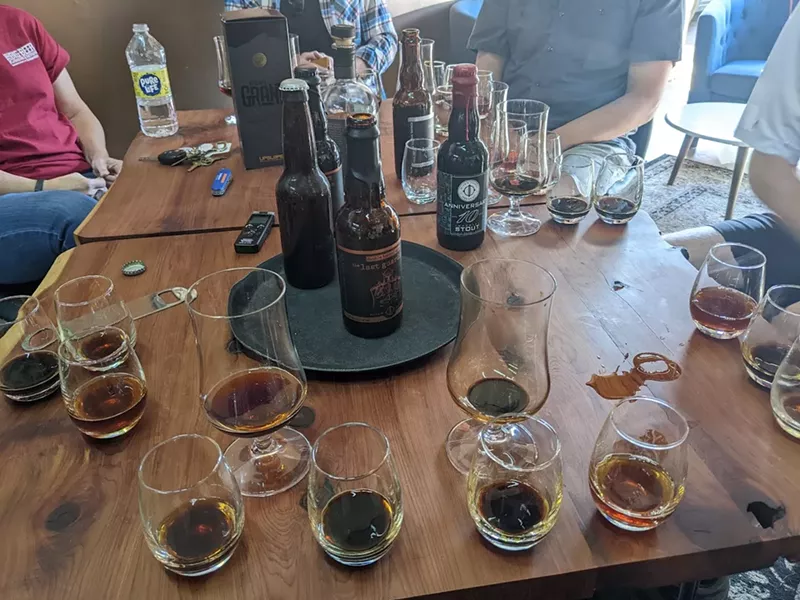 Image: Sharing with a group is the best way to sample these complex beers.