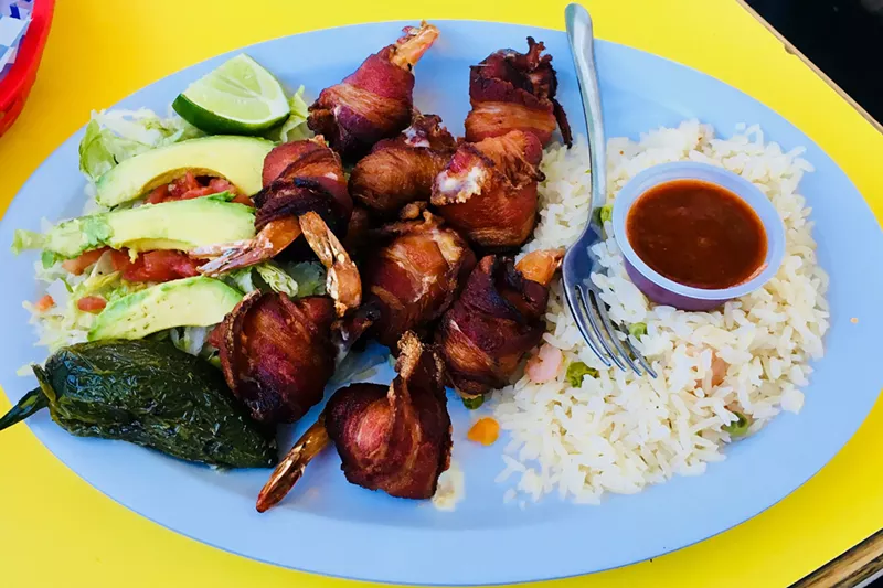 Image: They're called rellenos because they're stuffed with ham and cheese.