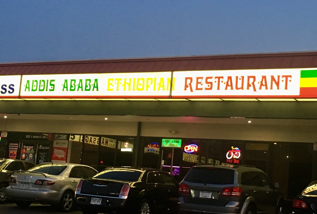 Like many other restaurants on Havana Street, Addis Ababa blends in with its strip-mall setting.