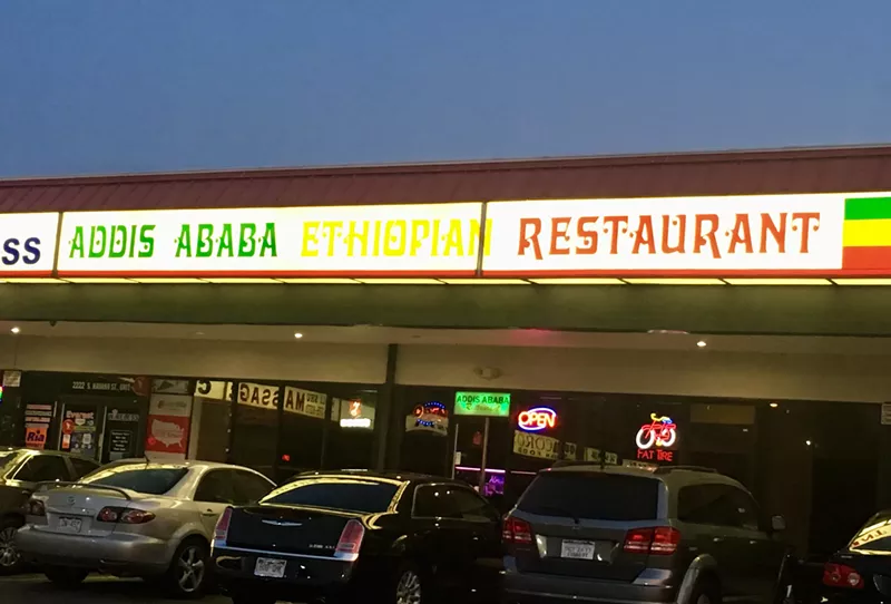 Image: Like many other restaurants on Havana Street, Addis Ababa blends in with its strip-mall setting.