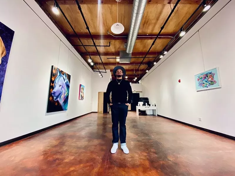 Image: Fa’al Ali in his new street-art haven, ILA Gallery.
