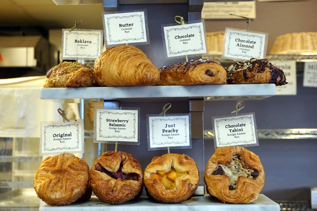 The daily selection of croissants at Moxie Bread Company.