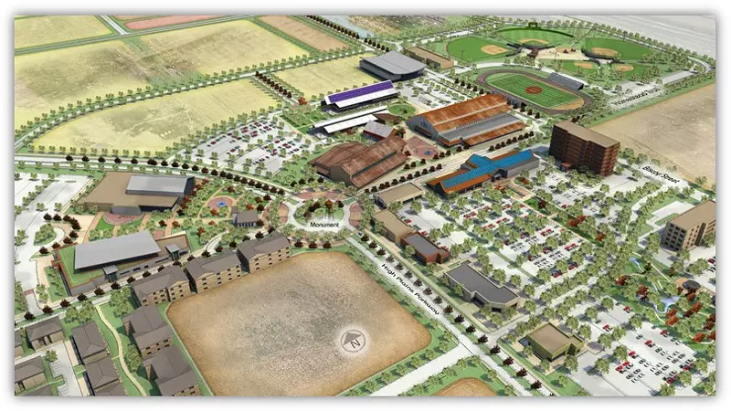 Image: Conceptual image of the STEAD School campus and Reunion Center facilities.