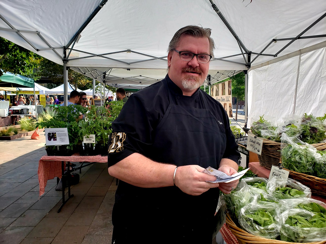 Chef DJ Nagle of Briar Common was the featured chef at the Union Station Farmers' Market demo on Saturday, June 16.