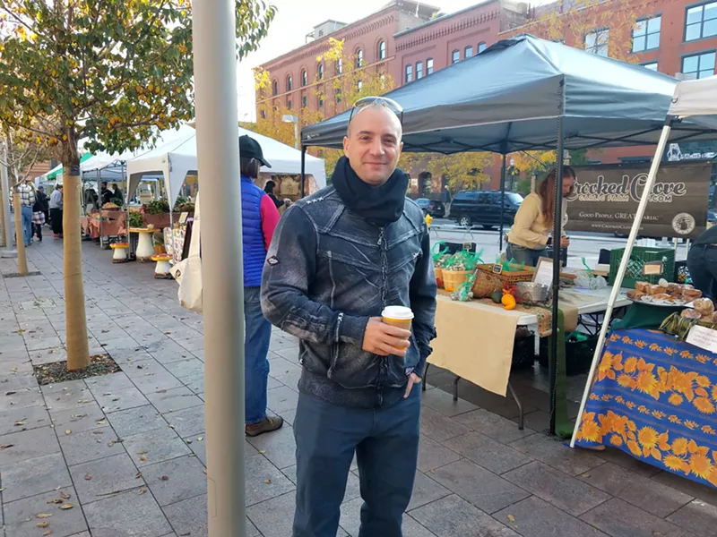 Image: Chef Nicolas Lebas of Panzano at the Union Station Farmers' Market.