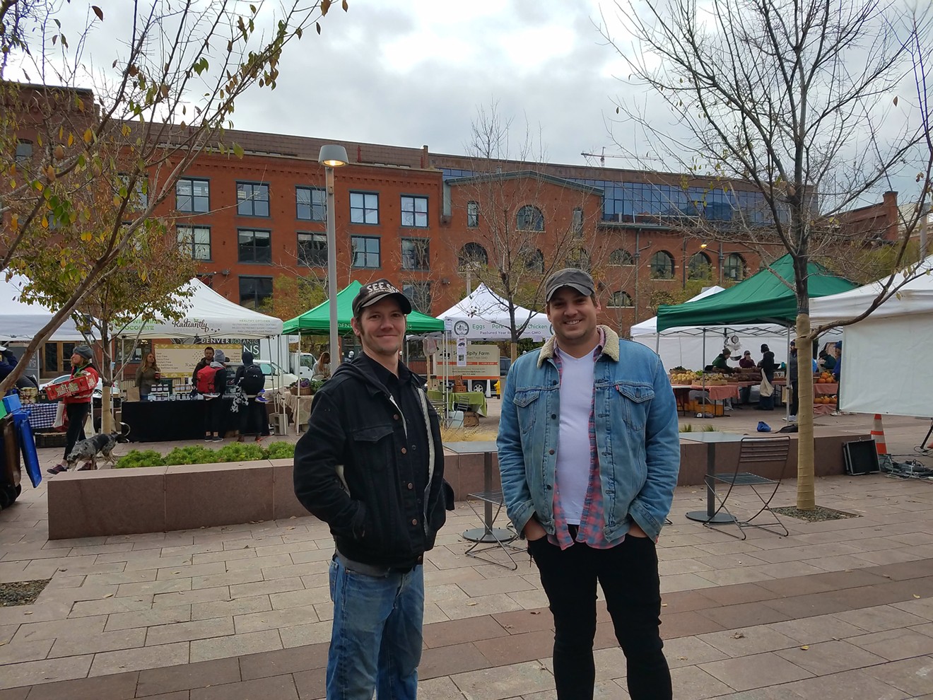 Chef Adam Branz (right) joined us with his sous, Quinn Polsinelli (left) at the last Union Station Farmers' Market of the season. The chefs will be opening up Ultreia in the station come November.