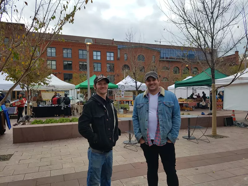 Image: Chef Adam Branz (right) joined us with his sous, Quinn Polsinelli (left) at the last Union Station Farmers' Market of the season. The chefs will be opening up Ultreia in the station come November.