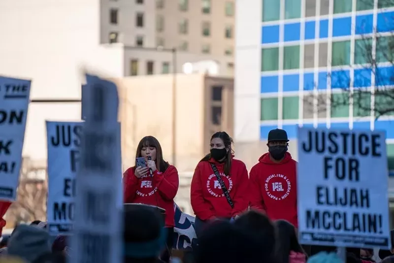 Image: Eliza Lucero, Lillian House and Joel Northam (left to right) kept protesting after their arrests.