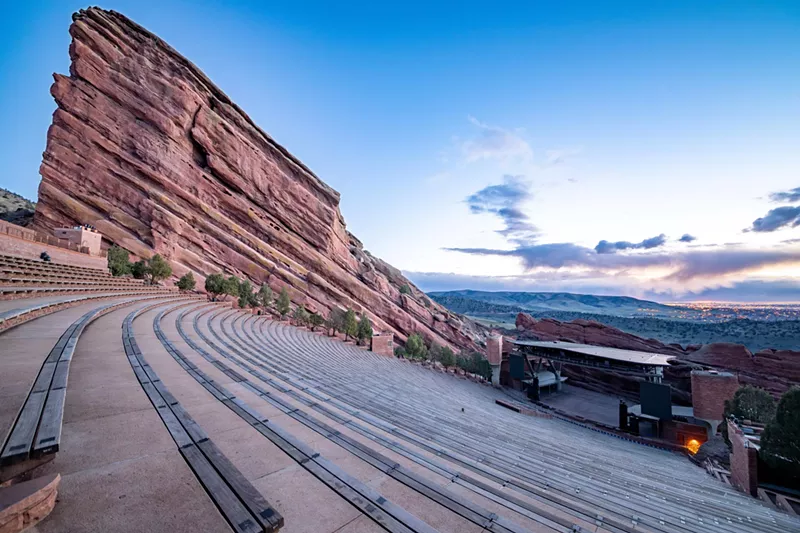 Image: A sunrise at Red Rocks Amphitheatre.