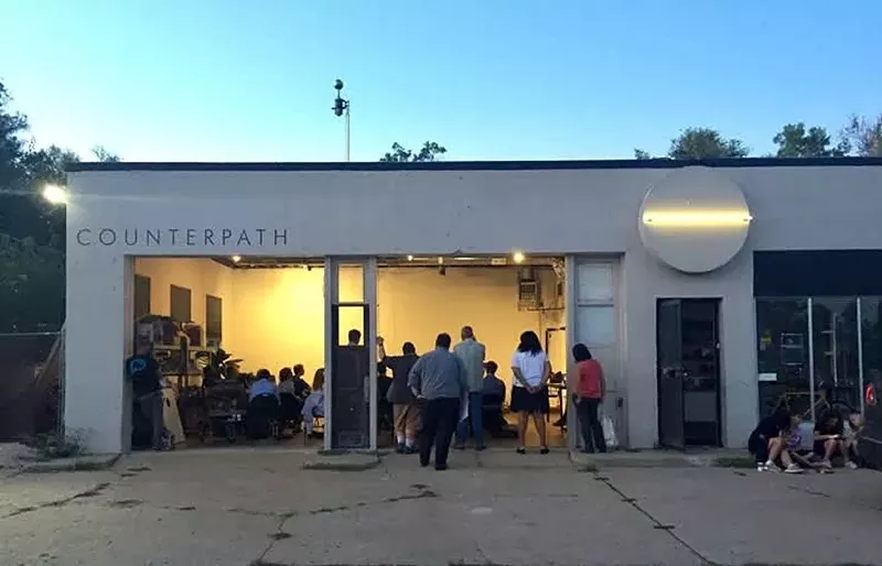 Image: The Counterpath event space includes both inside and outside areas for the book fair.