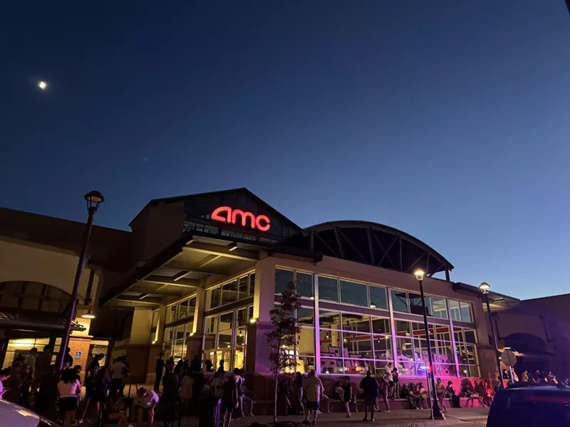 Image: AMC movie theater at night