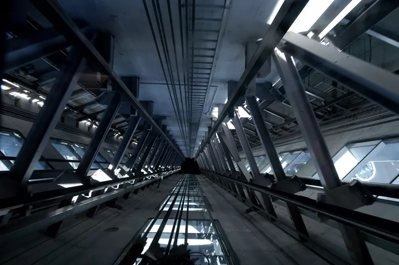 Image: Inside of an elevator shaft