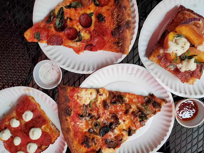 Image: Both square and traditional pies are available.