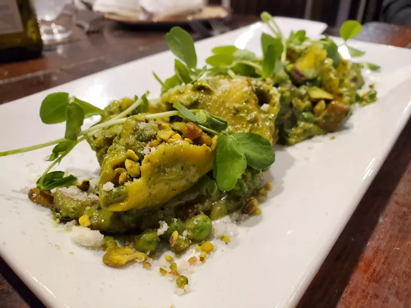 Image: Tortellini are stuffed with mortadella and goat cheese.