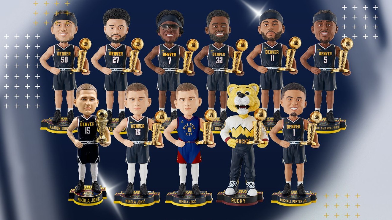 The 2023 Denver Nuggets in bobblehead form.