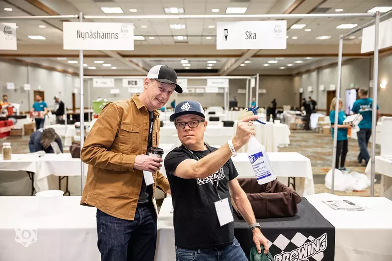 Image: Wärme Marcus (left) of Sweden's Nynäshamns Ångbryggeri, and David Thibodeau of Durango's Ska Brewing.