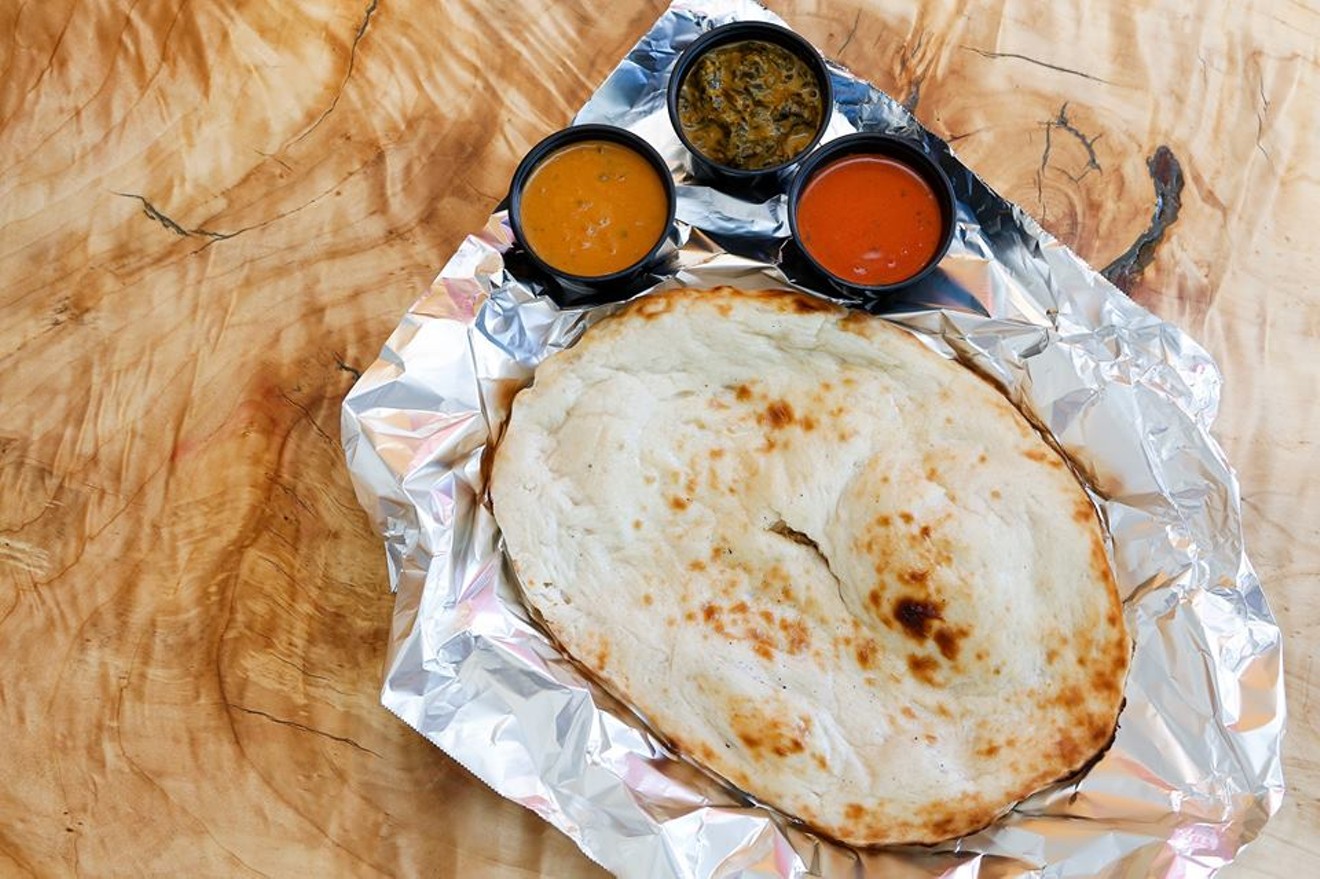 There's always something for vegans at Bombay Clay Oven, like this housemade naan.