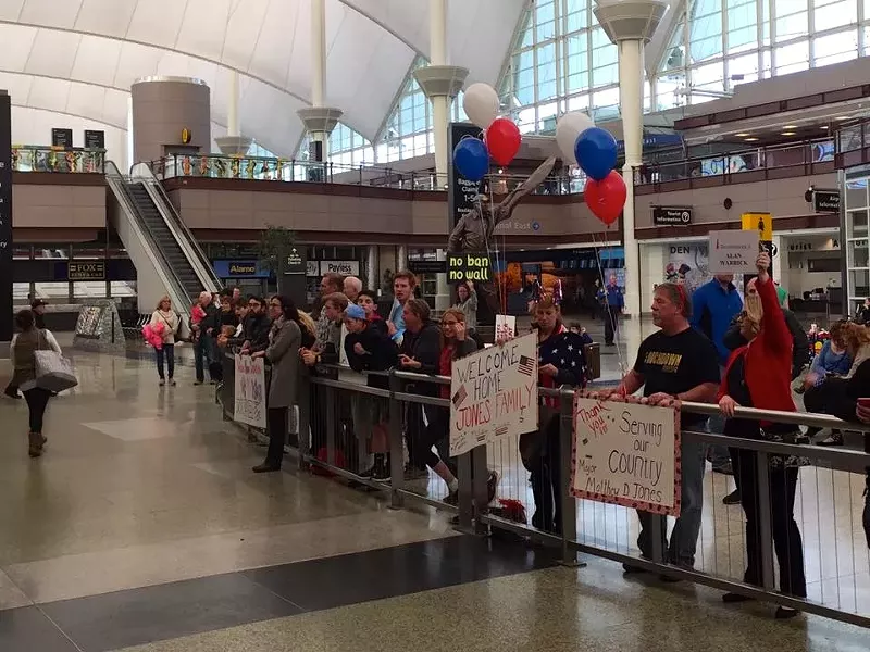 Image: Tuesday's protest at DIA.