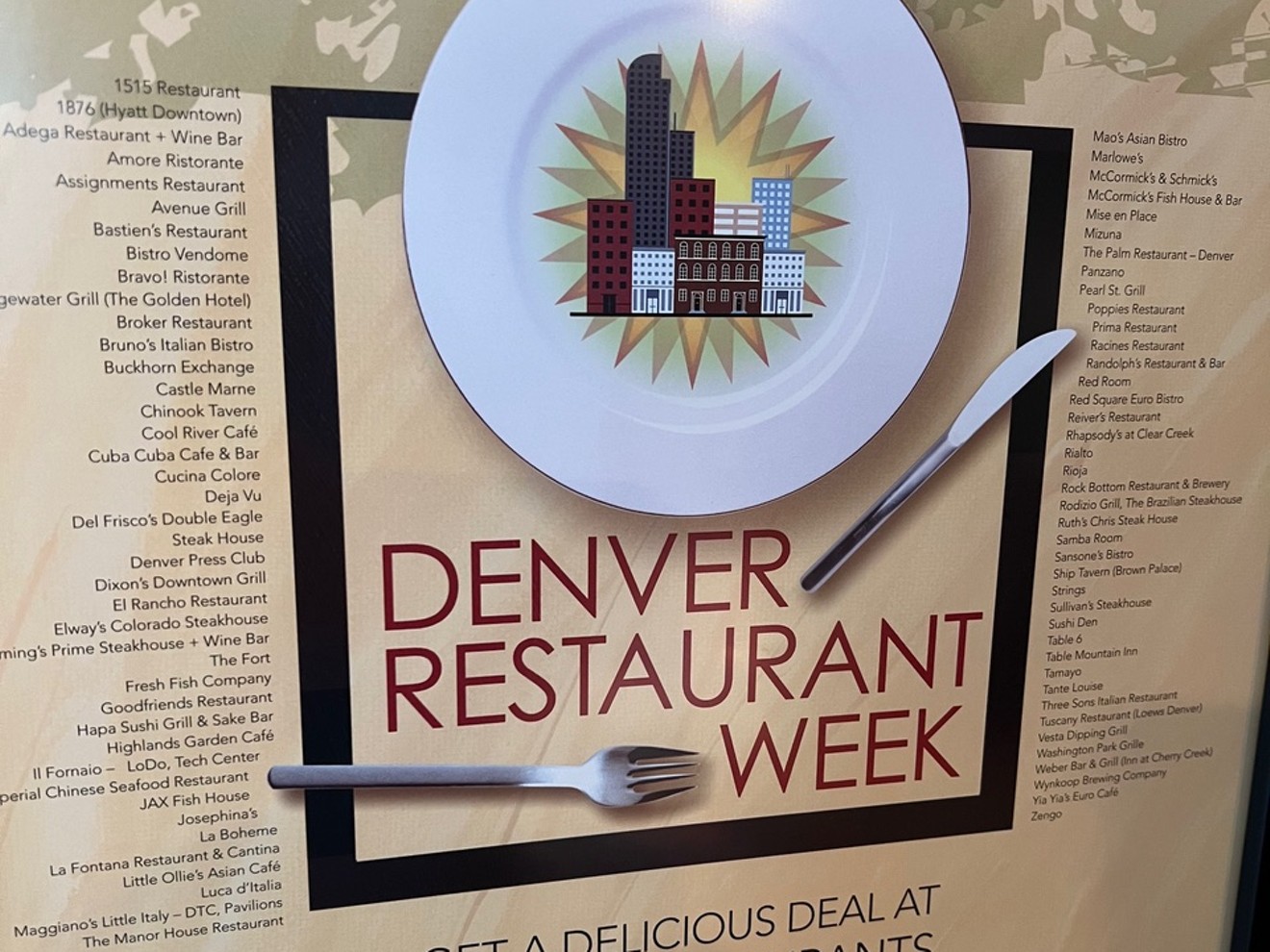 The poster from the first-ever Denver Restaurant Week.