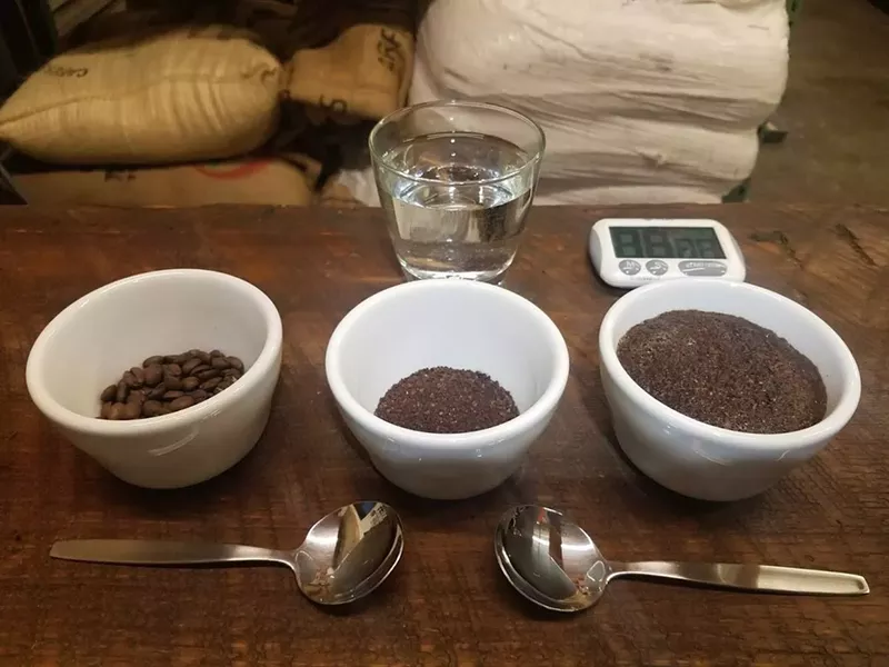 Image: Riff Roasters gets a coffee-cupping session started.