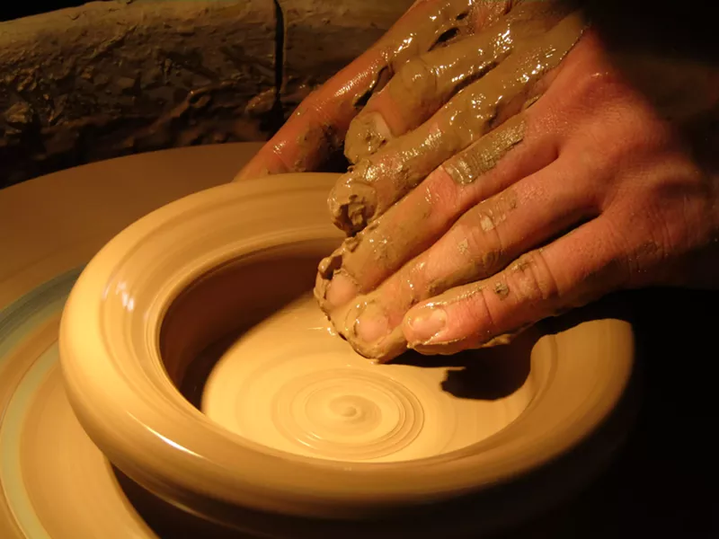 Image: Clay becomes a vessel in the hands of an artist.