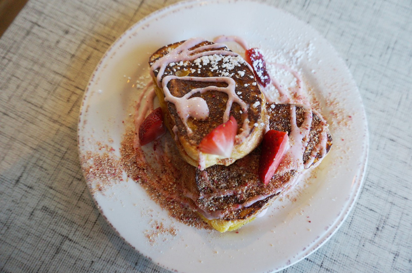 Strawberry cream French toast is available in a "slider" portion, in case you want to mix and match.