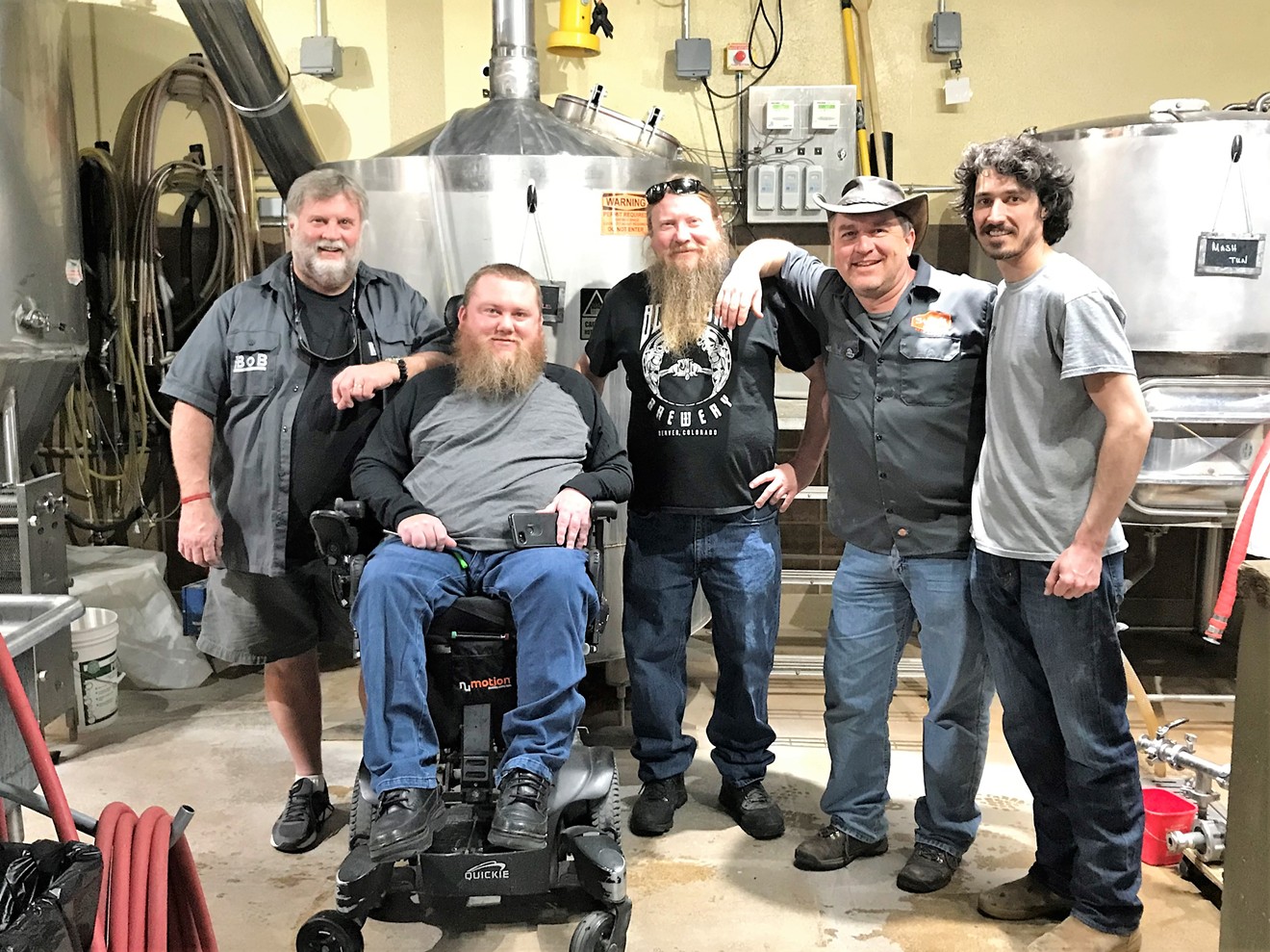 The One Barrel Wednesday team (from left): Paul Webster, Zack Christofferson, Harry Smith, Tim Myers and Kin Schotters.