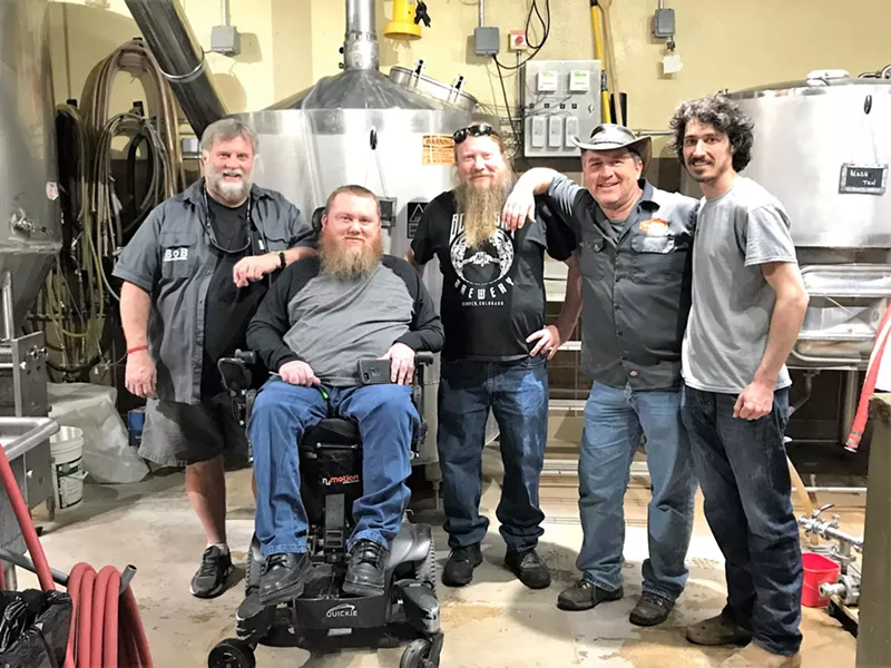 Image: The One Barrel Wednesday team (from left): Paul Webster, Zack Christofferson, Harry Smith, Tim Myers and Kin Schotters.
