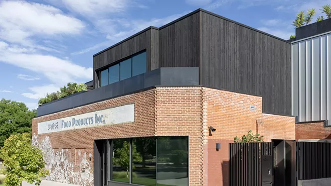 A brick building