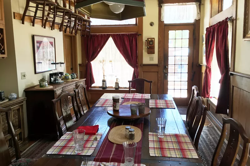 Image: The Adagio Be & B's breakfast table is now seating dinner guests.