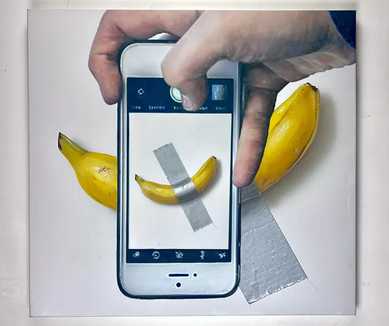 Image: iphone taking picture of banana