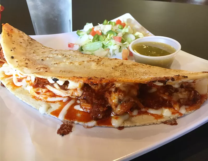 Image: Garibaldi's queka is like a cross between a quesadilla and a giant taco.