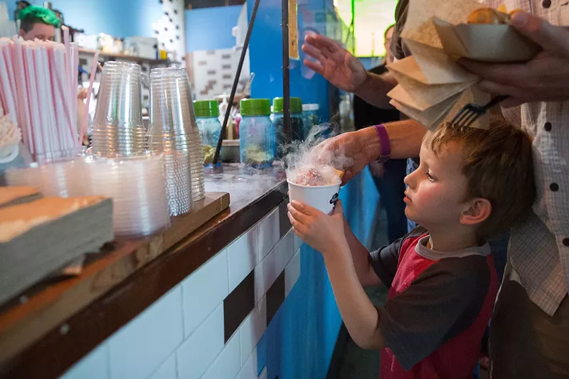 Image: The Inventing Room's ice cream is so cold it steams.