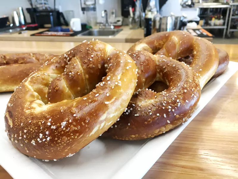 Image: Bavarian-style pretzel's are the specialty at Brockmeyer's, new cafe in Lakewood.