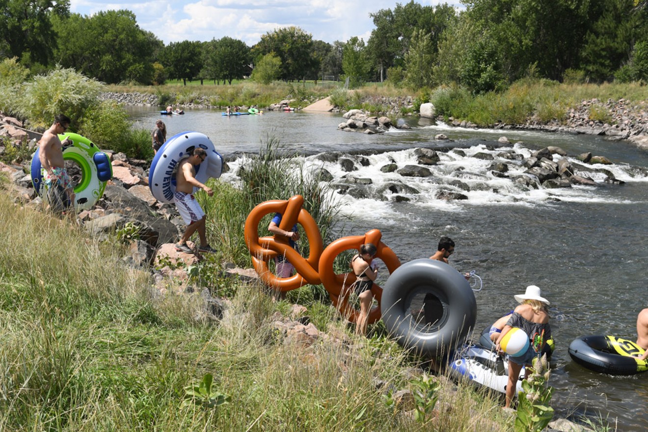 Tubers get ready to dip into the South Platte River.