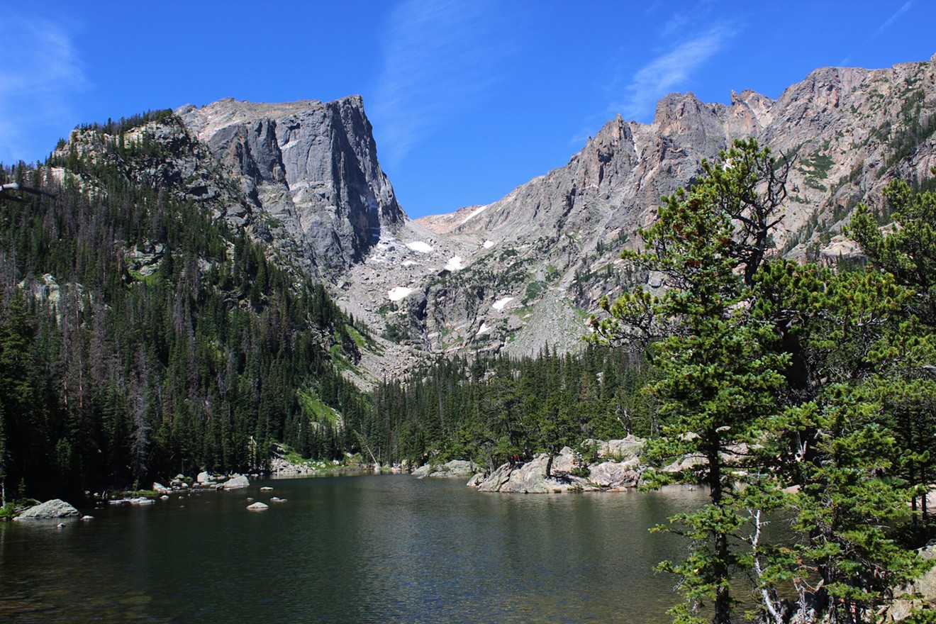 Dream Lake, a scenic stop on the route to Emerald Lake.