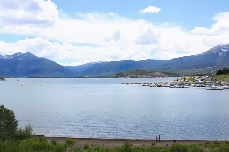 Image: Shoreline across from the Dillon Marina.