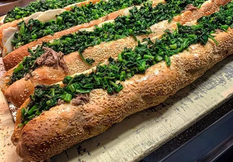 Image: The Uncle Jimmy is based on a classic Philly-style roast pork and broccoli rabe sandwich.