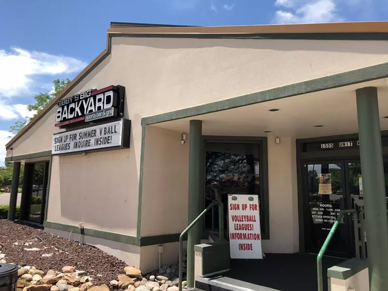 Image: Gibby's Big Backyard sits at the back of a strip mall on Havana Street, but it's not too hard to find.