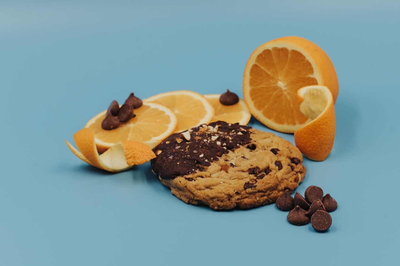 The chocolate-covered pretzel orange zest cookie from Gnarly Mountain Cookies.