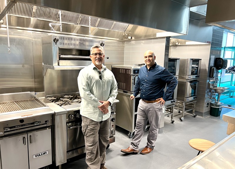 HRA co-founder John Jaramillo (left) and Nicholas Trujillo, operations manager for the Food Innovation Center and Terra Kitchen at CSU Spur.