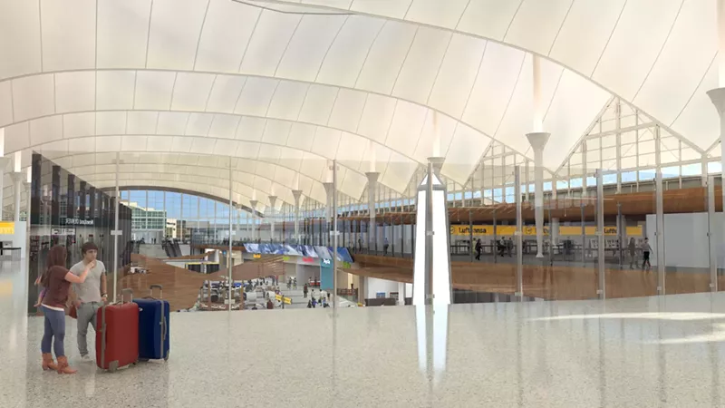 Image: The future view coming out of sixth-floor security.