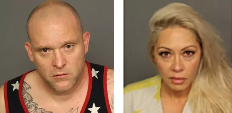 Image: The booking photos for Richard Platt and Kanoelehua Serikawa.