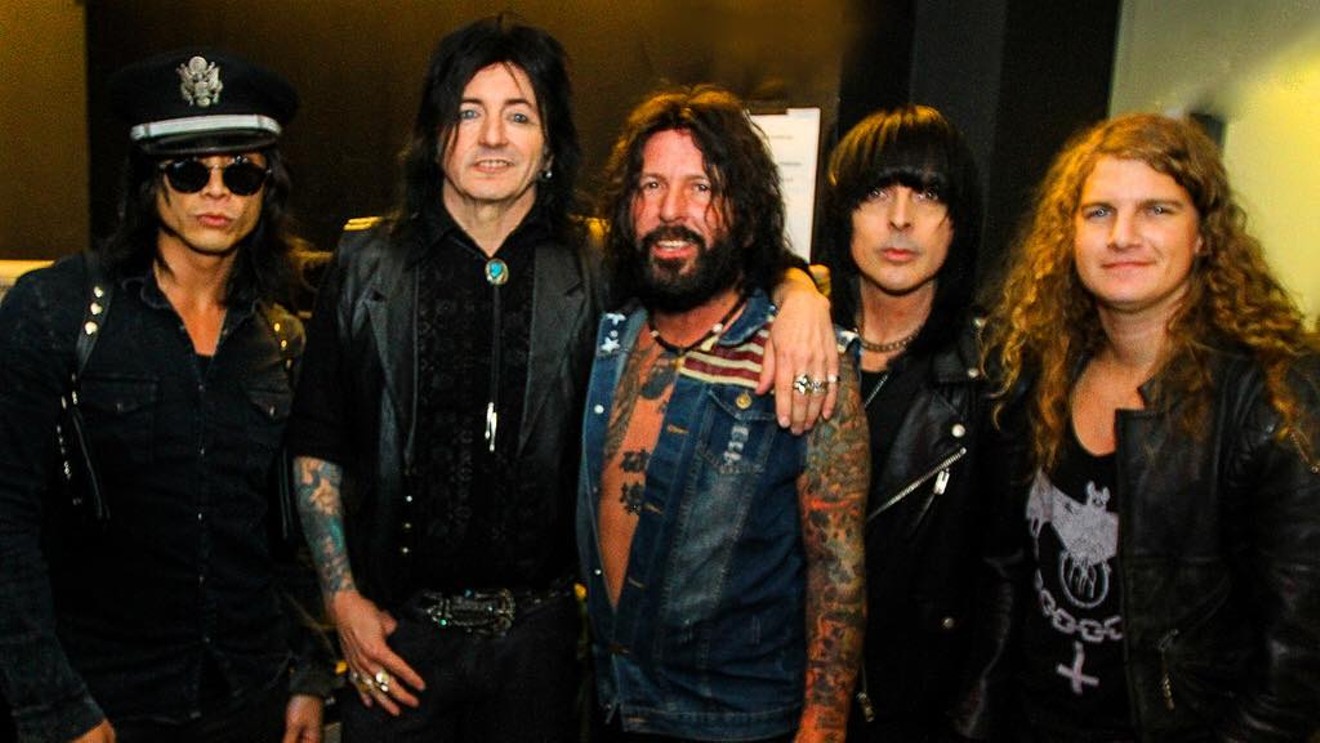 L.A. Guns with Phil Lewis, second from left, and Tracii Guns, center.