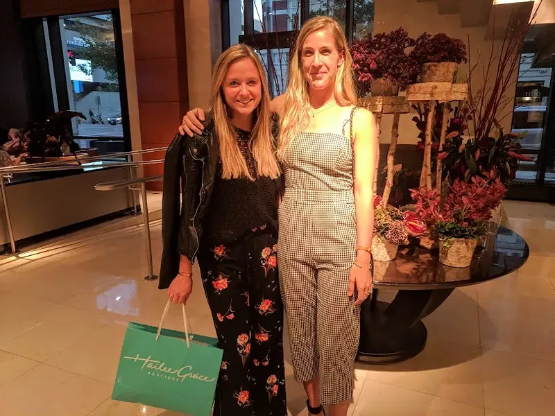 Image: Hailee Grace Boutique owners Grace Buttorff and Hailee Satterfield at the Larimer Square fall fashion show.