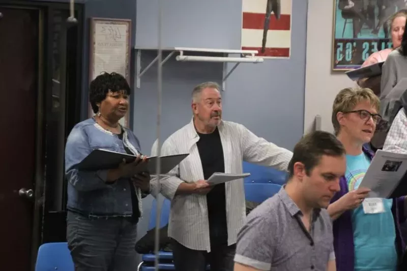 Image: Hazel Miller, left, and Bill Loper in rehearsal for Bayard Rustin: The Man Behind the Dream.